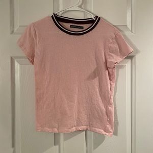 Abercrombie and Fitch Pink Crew Neck Tee Small